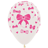 Ballonnen transparant met roze strikjes